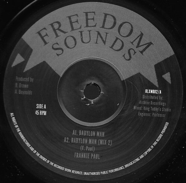 英12” Frankie Paul Babylon Man BLXM002 Freedom Sounds, Archive Recordings Black Label /00250 Buy Frankie Paul : Babylon Man (12