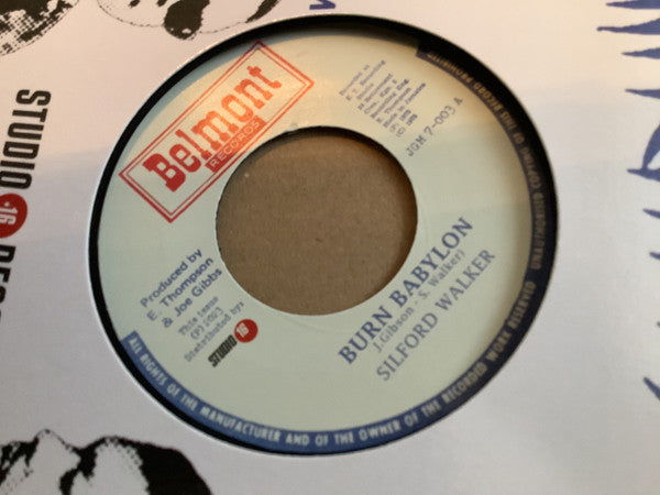 米7” Sylford Walker Burn Babylon NONE Belmont Records /00080 7