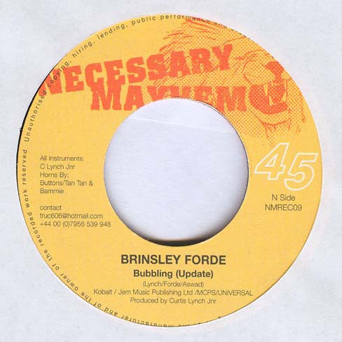 Brinsley Forde / Dready (3) : Bubbling / Mad Dreadlocks (7")