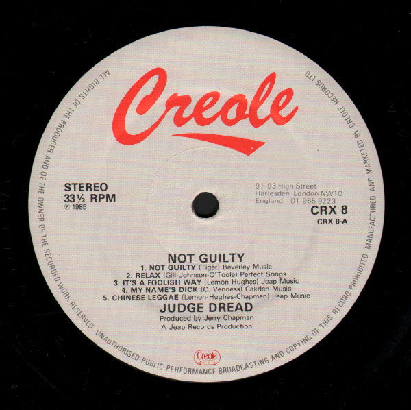 Judge Dread : Not Guilty (LP, Album)