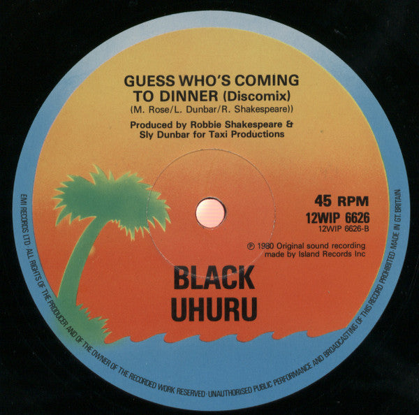 Black Uhuru : Sinsemilla / Guess Who's Coming To Dinner (12")