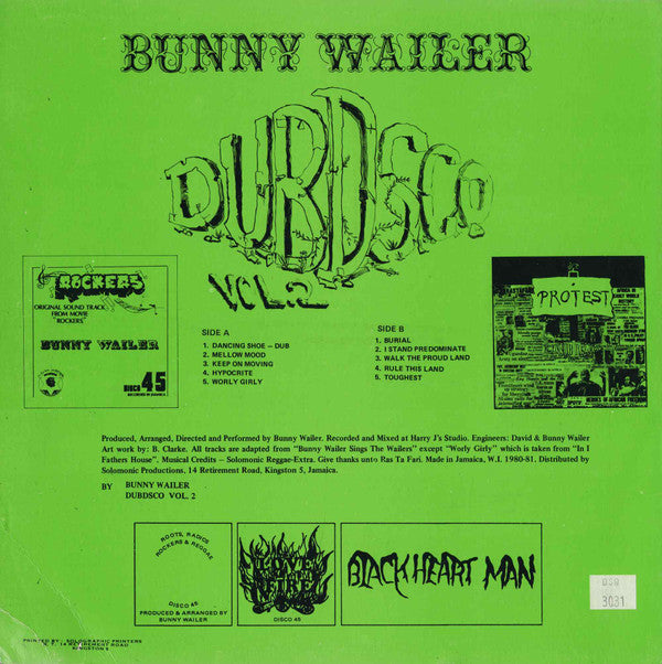 Bunny Wailer : Dubd'sco Vol. 2 (LP, Album)