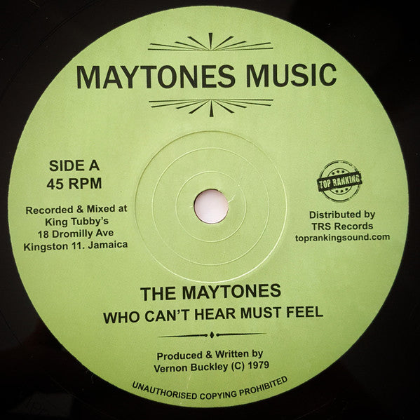 The Maytones / Blacka Cool : Who Can't Hear Must Feel / Cool Loving (7", RE)