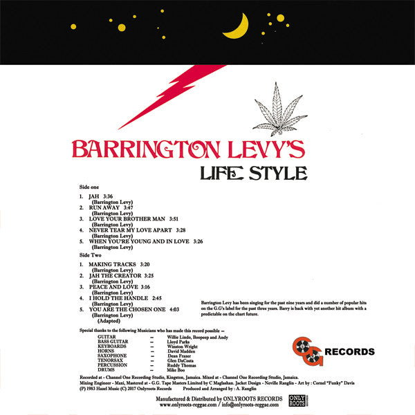 Barrington Levy : Barrington Levy's Life Style (LP, Album, RE)