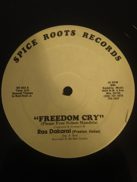 Ras Dakarai : Freedom Cry (Please Free Nelson Mandela) (12")