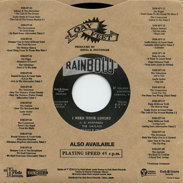 The Gaylads, Lyn Taitt & The Jets* : It's Hard To Confess / I Need Your Loving (7", Single, RP)