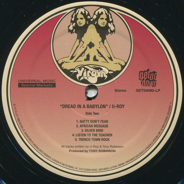 U-Roy : Dread In A Babylon  (LP, Album, RE, RP)