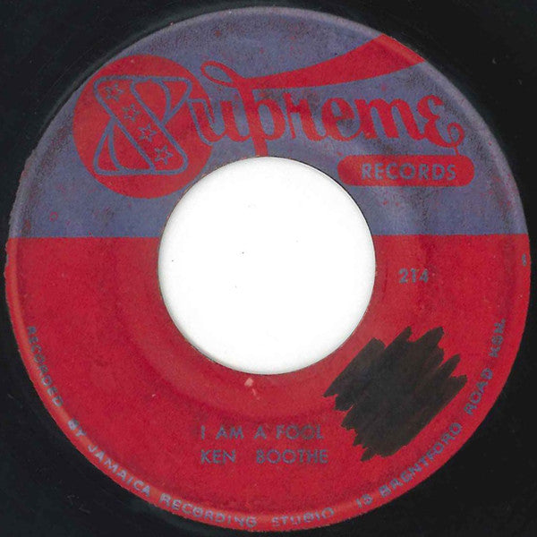 Ken Boothe : I Am A Fool (7", Red)