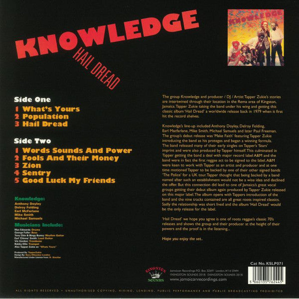 Knowledge (8) : Hail Dread  (LP, Album, RE)