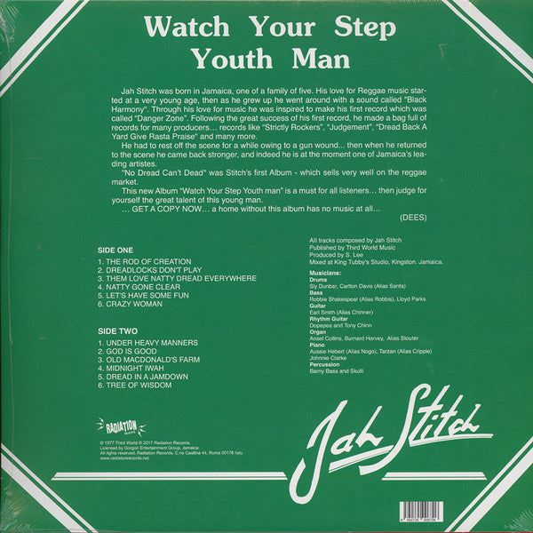 Jah Stitch : Watch Your Step Youthman (LP, Album, RE)