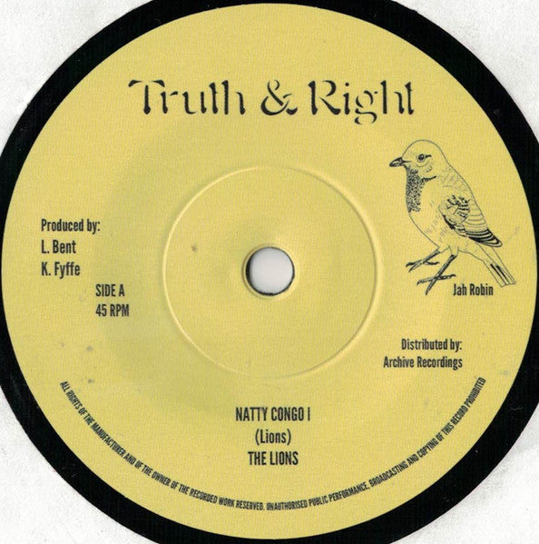 The Lions (7) : Natty Congo I (7", RE, Sol)
