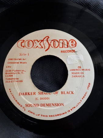 Sound Dimension / Basil Gabbidon : Darker Shade Of Black / Ene Meenie Minie Mo (7", Single)