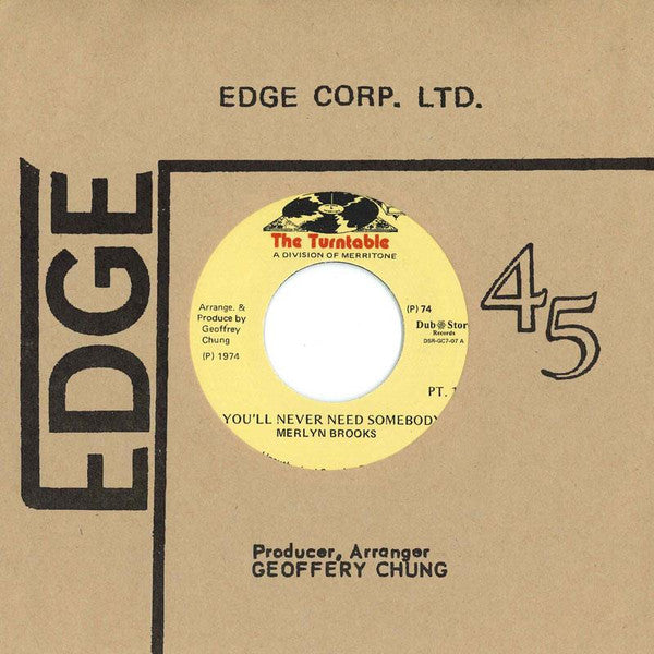 Merlyn Brooks : You'll Never Need Somebody (7", Single, RE)
