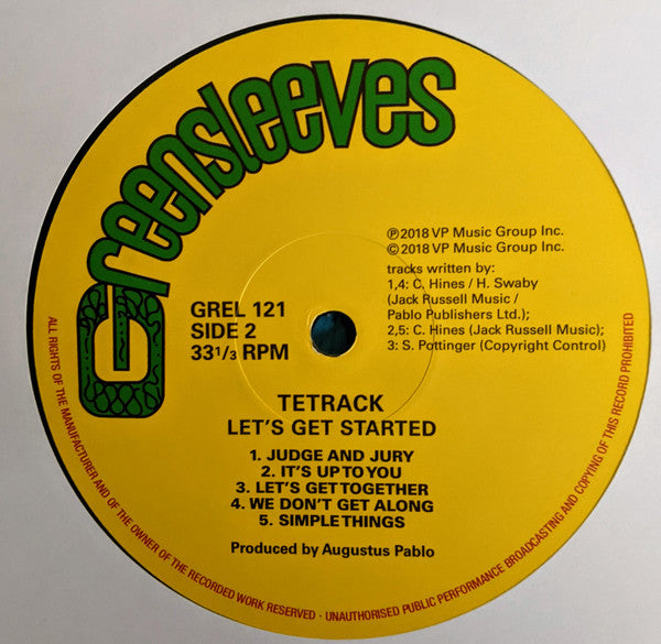 Tetrack : Let's Get Started (LP, Album, RE)