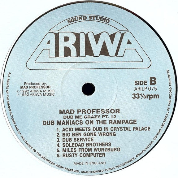 Mad Professor : Dub Me Crazy 12: Dub Maniacs On The Rampage (LP, Album, RE, Ind)