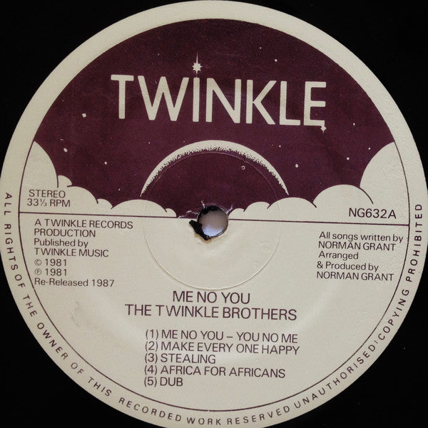 Twinkle Brothers : Me No You - You No Me (LP, Album, RP, Bla)