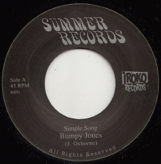 Bumpy Jones : Simple Song (7", RE)