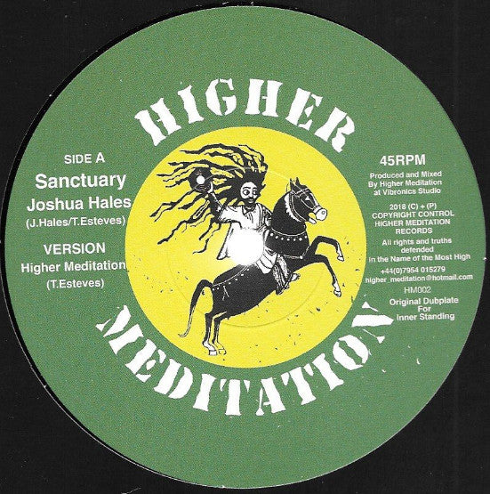 Joshua Hales, Higher Meditation : Sanctuary / Chant Down Babylon  (12")