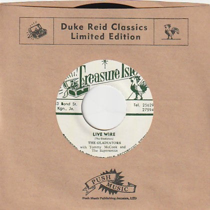 The Gladiators With Tommy McCook And The Supersonics* : Live Wire / Sweet Soul Music (7", Ltd, RE, RM)