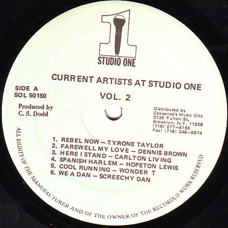 Various : Current Artists At Studio One Vol. 2 (LP, Comp)