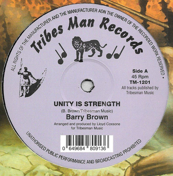 Barry Brown / Drumie Benji* : Unity Is Strength / Higher Region (12", RE)