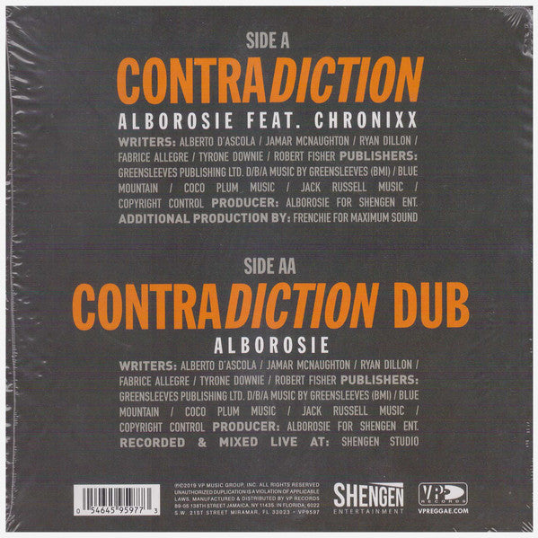 Alborosie Feat. Chronixx : Contradiction (7")