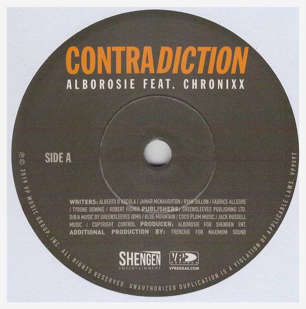 Alborosie Feat. Chronixx : Contradiction (7")