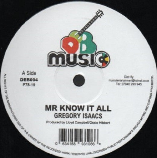 Gregory Isaacs : Mr Know It All (12", Single)