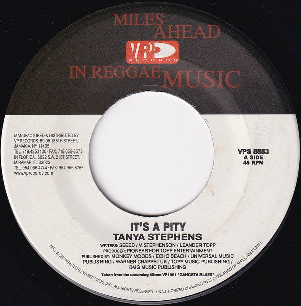 Tanya Stephens / Seeed : It's A Pity / Doctor's Darling (Version) (7")