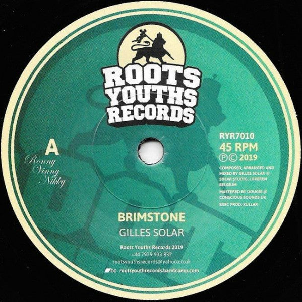 Gilles Solar : Brimstone (7", Single, Ltd)