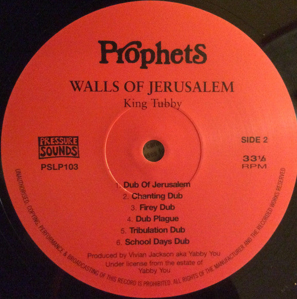 Yabby You Meets King Tubby : Walls Of Jerusalem (2xLP, Album, RE)