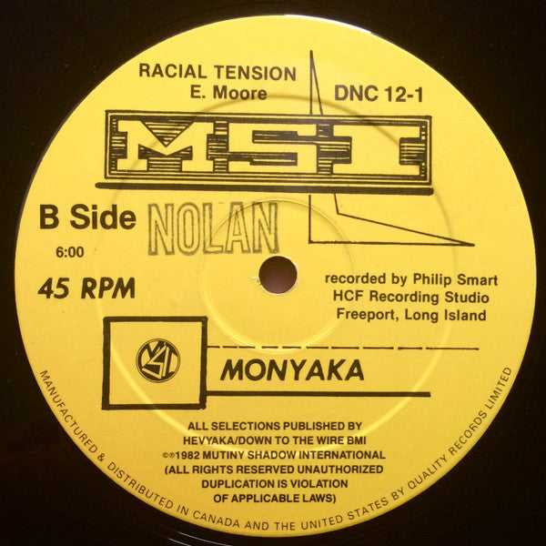 Monyaka : Stand Up Strong / Racial Tension (12")
