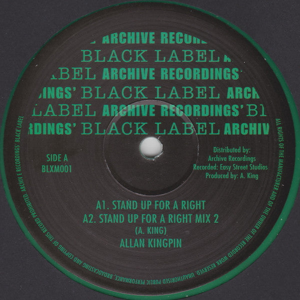 Alan King Pin : Stand Up For A Right (12", Ltd, S/Edition, Cle)