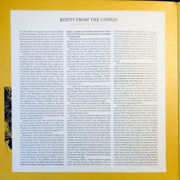 Lee Scratch Perry* With Seskain Molenga & Kalo Kawongolo : Roots From The Congo (LP, Album, RE, RM, 180)