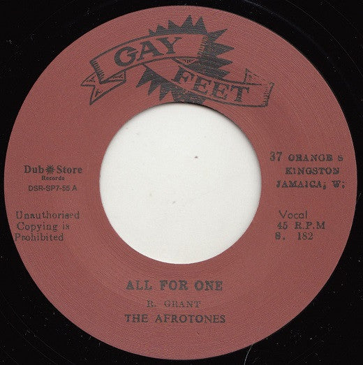 The Afrotones / The Valentines (3) : All For One / Broken Heart (7", Single)