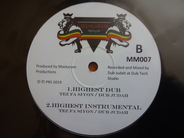 Tez Fa Siyon*, Dub Judah : Highest (12", Single)