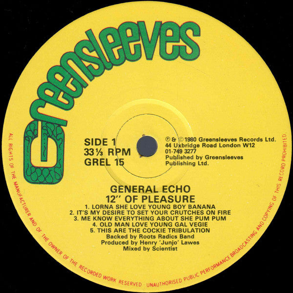 General Echo : 12" Of Pleasure (LP, Album)
