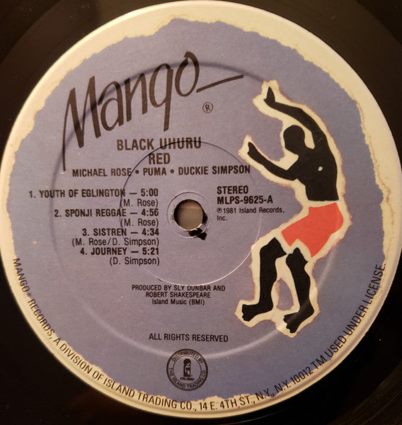 Black Uhuru : Red (LP, Album, RE)