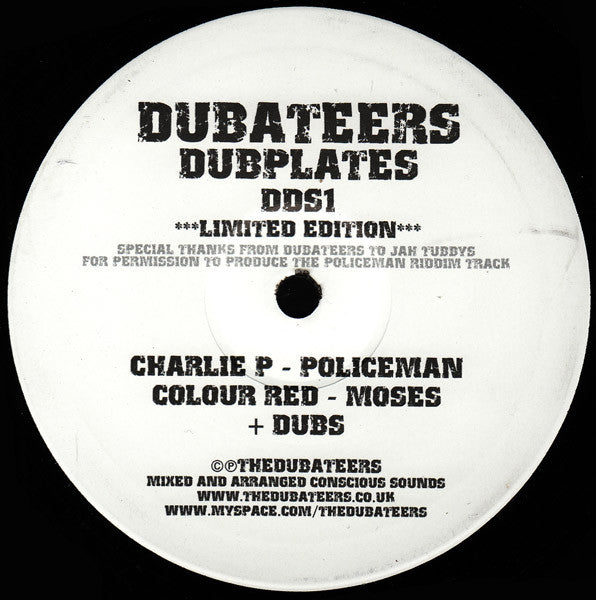 Charlie P / Colour Red : Policeman / Moses (10", Ltd)