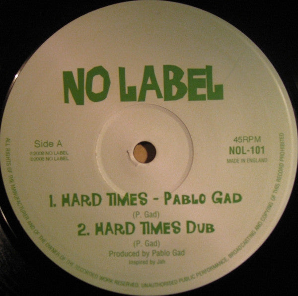 Pablo Gad : Hard Times / Gun Fever (10", RE)