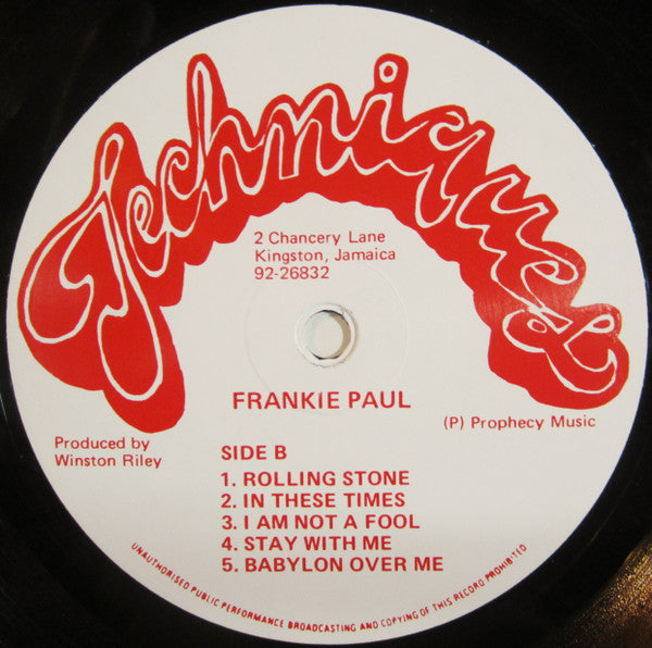 Frankie Paul : Strange Feeling (LP, Album, Red)