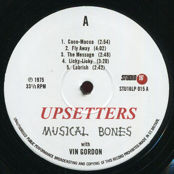 The Upsetters With Vin Gordon : Musical Bones (LP, Album, RE)