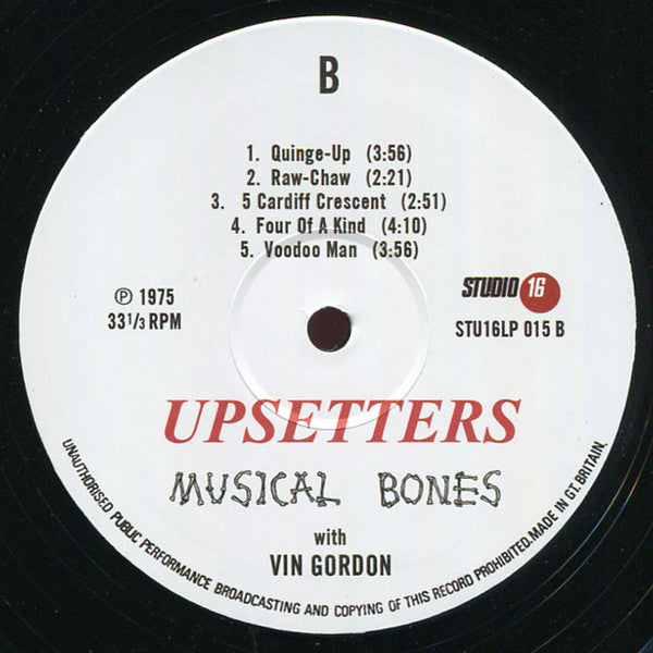 The Upsetters With Vin Gordon : Musical Bones (LP, Album, RE)