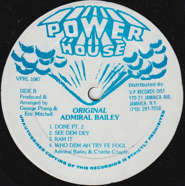 Admiral Bailey : Original (LP, Album)