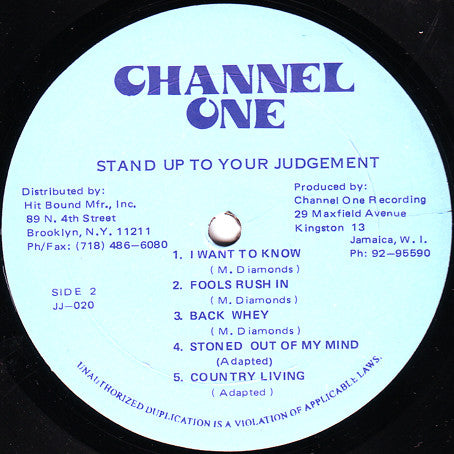The Mighty Diamonds : Stand Up To Your Judgement (LP, Album, RP)