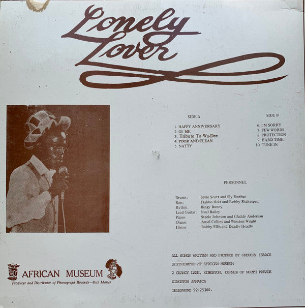 Gregory Isaacs : The Lonely Lover (LP, Album)