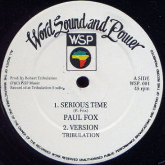 Paul Fox (12) : Serious Time (12")