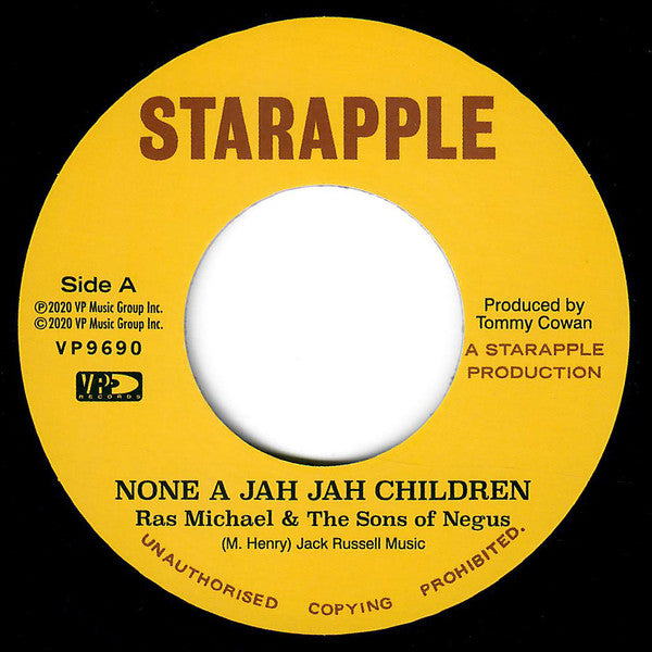 Ras Michael & The Sons Of Negus : None A Jah Jah Children (7", Single, RE)