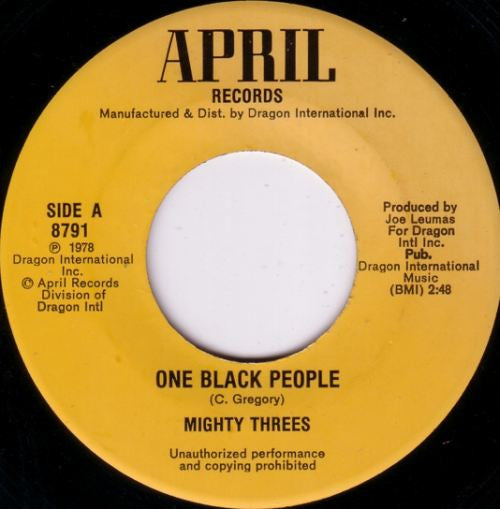 Mighty Threes : One Black People (7")