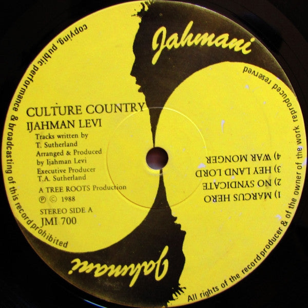 Ijahman Levi : Culture Country (LP, Album, RP)